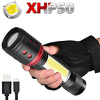 Super Bright LED Tactical Flashlight Zoomable Rechargeable with Multiple Modes