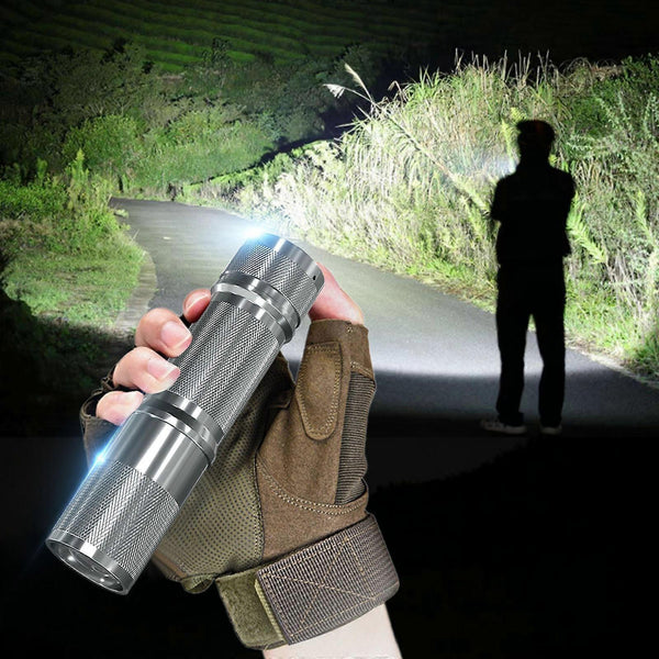 Aluminium Alloy LED Flashlight Super Bright Zoomable Rechargeable Torch (1pc)