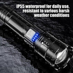Super Bright Rechargeable Flashlight Zoomable with Multiple Modes Battery Powered