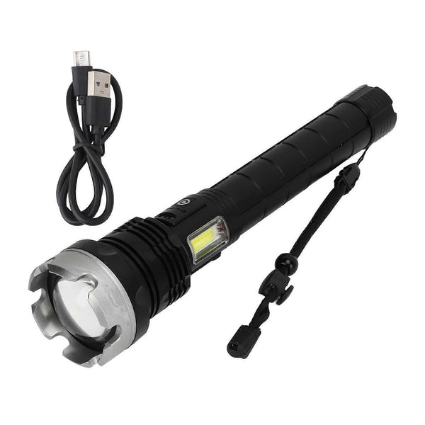Super Bright Zoomable Flashlight USB Rechargeable Waterproof Aluminum Outdoor Torch