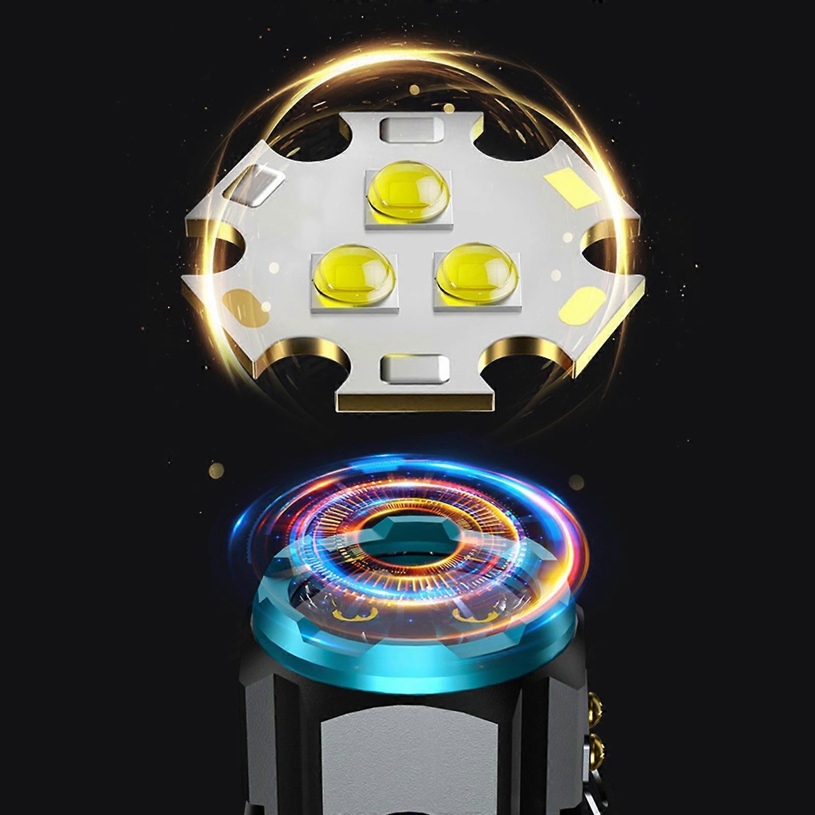 2000LM Rechargeable Tactical LED Flashlight 5 Modes Adjustable Brightness Torch