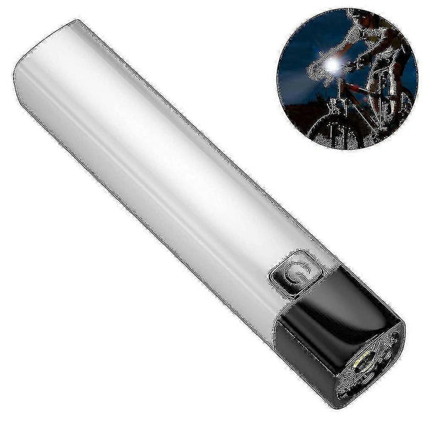 Mini USB Rechargeable Flashlight Power Bank Torch Compact Size - White