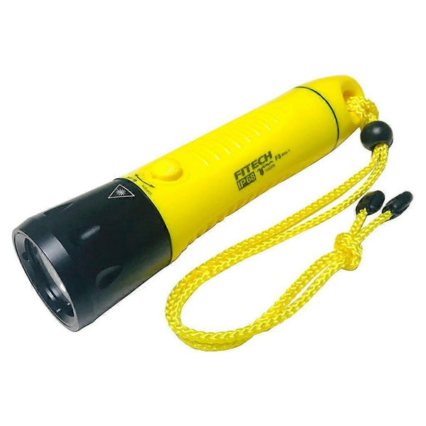 Diving Flashlight Waterproof Rechargeable Torch for Emergency Submersible Use - Yellow
