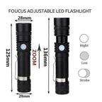 Rechargeable Flashlight Zoomable Torch for Camping and Outdoor Use - Bright LED Flashlight