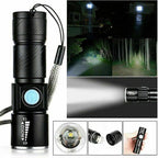 Rechargeable Aluminum LED Scuba Flashlight Waterproof Torch for Hiking & Diving