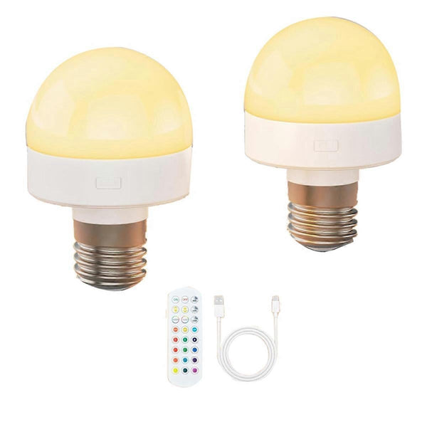 Rechargeable LED Bulbs with Remote E26 Battery Backup