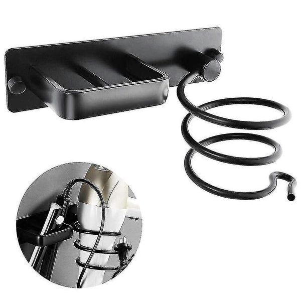 Aluminum Hair Dryer Holder Wall Mounted Organizer Rack