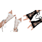 JK Lolita Y2K Arm Sleeves Arm Cuffs Fashion Warmers Black