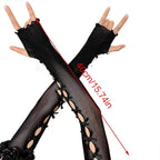 Lolita Arm Sleeves Fingerless Long Gloves Y2K JK Warmers White