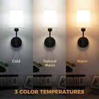 Battery Operated Wall Sconce Set of 2, LED, 13000mAh Rechargeable, Remote Dimmable