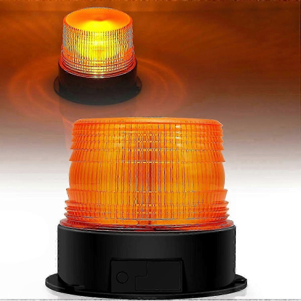 Rechargeable LED Strobe Light, 12V-24V Orange Emergency Warning Beacon