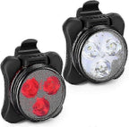 USB Rechargeable Bike Light Set - Front & Rear, 4 Modes