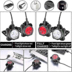 USB Rechargeable Bike Light Set - Front & Rear, 4 Modes