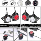 USB Rechargeable Bike Light Set - Front & Rear, 4 Modes