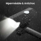 USB Rechargeable LED Bike Front Light - Waterproof, 5 Modes, for All Bikes