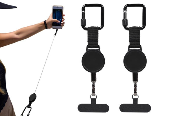 2PCS Retractable Anti-Theft Phone Tether Wrist Strap Holder