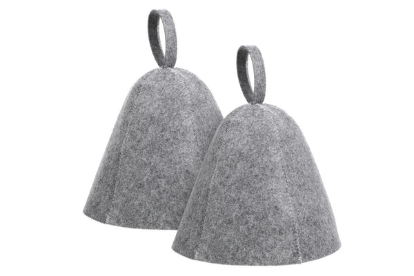2-Pack Felt Sauna Hats - Quick Dry Bath Caps for Spa & Swimming (23x25cm)