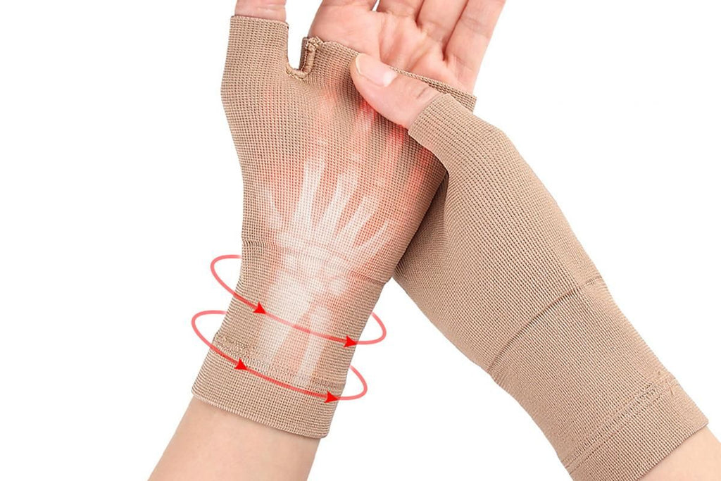 1Pair Wrist Brace Glove Sport Wrist Support for Fitness Weightlifting Skin Tone - M