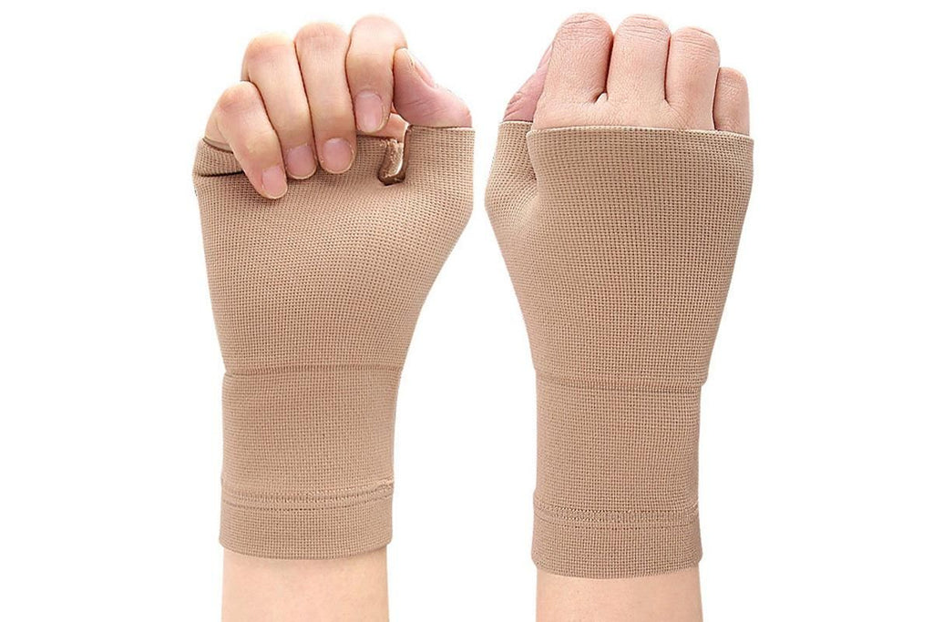 1Pair Wrist Brace Glove Sport Wrist Support for Fitness Weightlifting Skin Tone - L
