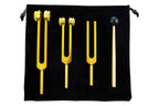 3Pcs Aluminum Tuning Forks Set 128Hz 256Hz 512Hz for Sound Healing Yoga Meditation - Gold