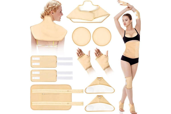 10PCS Castor Oil Pack Wraps Reusable Adjustable Elastic Straps for Neck Shoulder Chest Waist Knee Feet