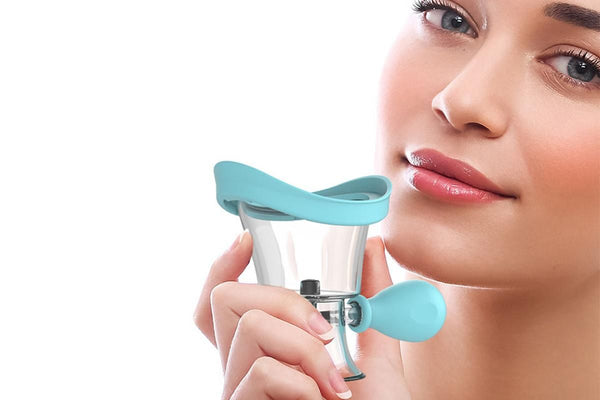 Manual Air Pressure Cup Clear Silicone Eye Cup -Blue