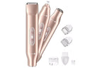 3-in-1 Electric Shaver Nose Hair Trimmer for Face Body Bikini Underarm and Legs - Gold