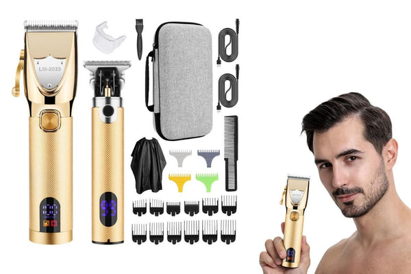 Cordless Hair Clippers for Men Trimmers Set - Gold