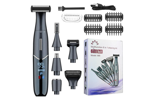 6-in-1 Women Electric Shaver Replaceable Heads - Black