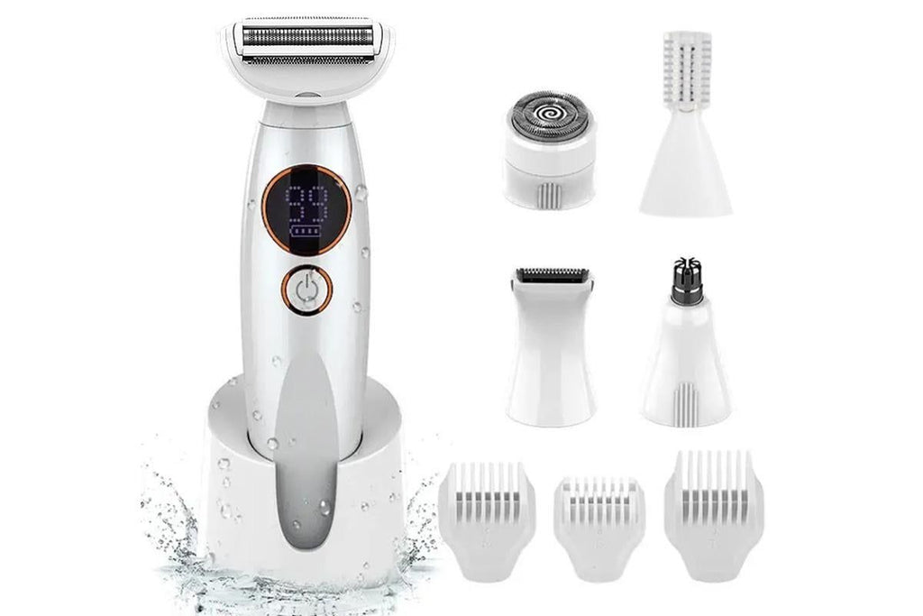 5 in 1 Lady Shavers for Women Bikini Trimmer with LED Display for Underarm Legs
