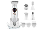5 in 1 Lady Shavers for Women Bikini Trimmer with LED Display for Underarm Legs