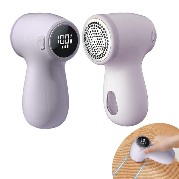 Rechargeable Electric Fabric Shaver with Digital Display (Purple)