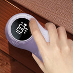 Rechargeable Electric Fur Remover Digital Display Fabric Shaver for Clothes Purple
