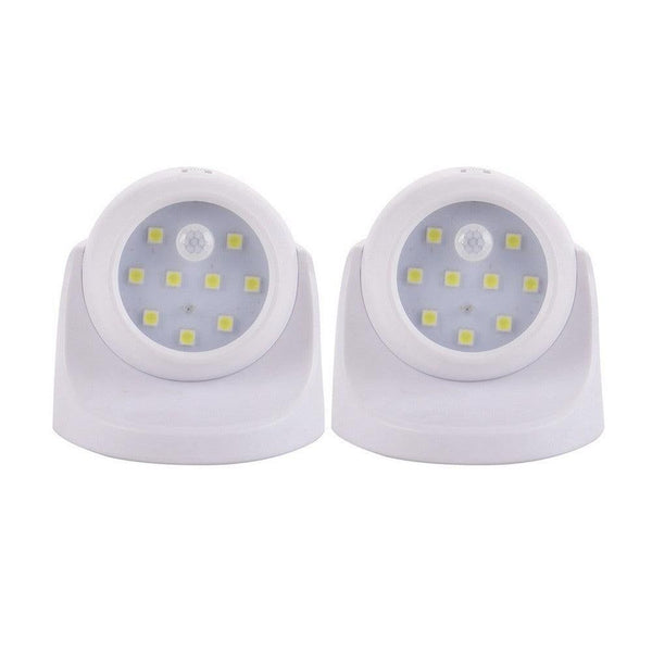 Set of 2Pcs Rotatable Battery Operated Motion Sensor Light -White