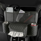 Car Handbag Purse Holder Between Seats Car Consoles Storage Bag Auto Seat Barrier-Black