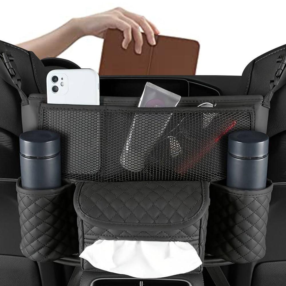 Car Handbag Purse Holder Between Seats Car Consoles Storage Bag Auto Seat Barrier-Black