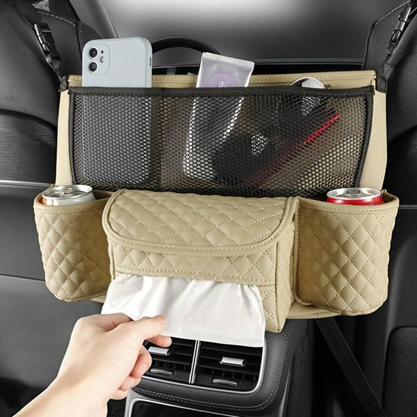 Car Seat Organizer Storage Bag - Beige