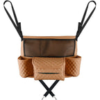 Car Handbag Purse Holder Between Seats Car Consoles Storage Bag Auto Seat Barrier-Brown