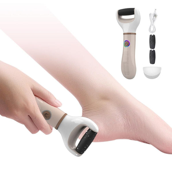 Electric Pedicure Foot File with 3 Roller Heads - Pink