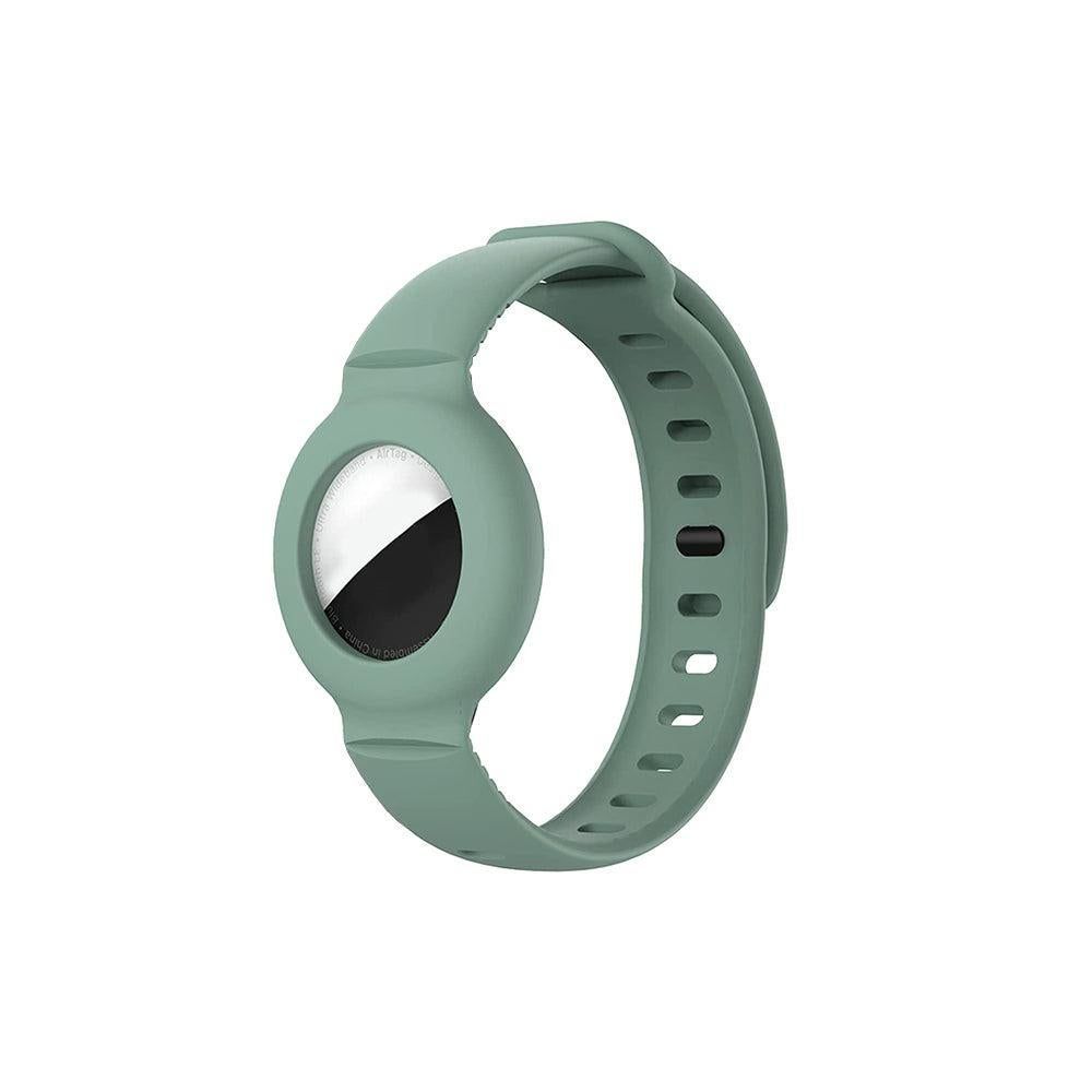 Silicone Airtag Wristband Green