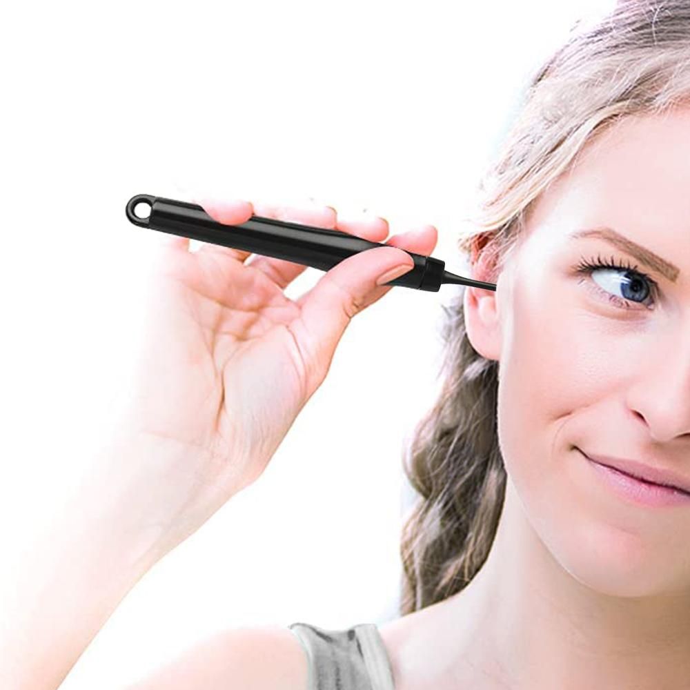 16pcs Ear Wax Remover Tool Reusable Spiral Ear Wax Remover Silicone Ear Cleaner for Adults Kids -Black