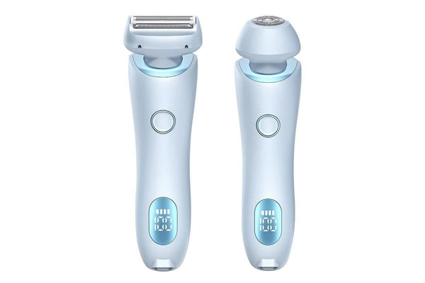 Women's Rechargeable Electric Shaver with 2 Shaver Heads - Blue