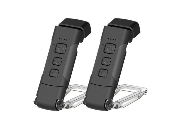 2Pcs USB Rechargeable Book Light Bookmark Lamp with 3 Colors and 5 Brightness-Black