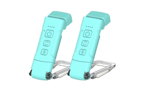2Pcs USB Rechargeable Book Light Bookmark Lamp with 3 Colors and 5 Brightness-Blue