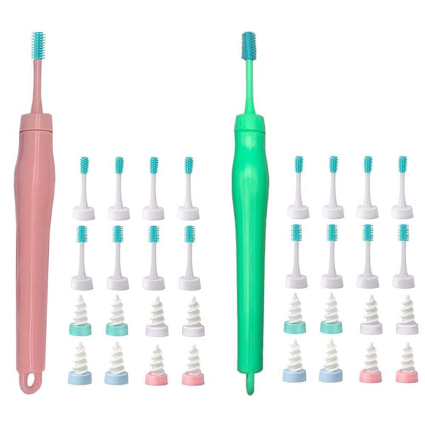 32-Piece Spiral Ear Cleaning Tool Set - Pink and Green