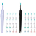 32pcs Ear Wax Remover Tool Reusable Spiral Ear Wax Remover Silicone Ear Cleaner for Adults Kids -Black and white
