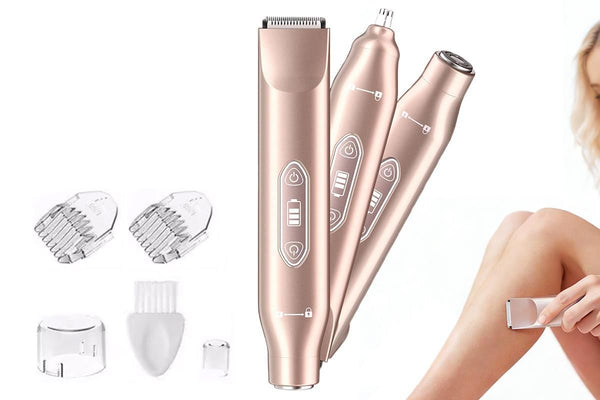 3-in-1 Electric Shaver Nose Hair Trimmer for Face Body  - Rose Gold