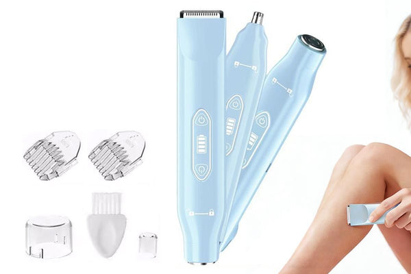 3-in-1 Electric Shaver Nose Hair Trimmer for Face Body  - Sky Blue