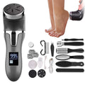 Electric Callus Remover for Feet Water-resistant 2 Speeds Pedicure Kit -Black and 12pcs kit