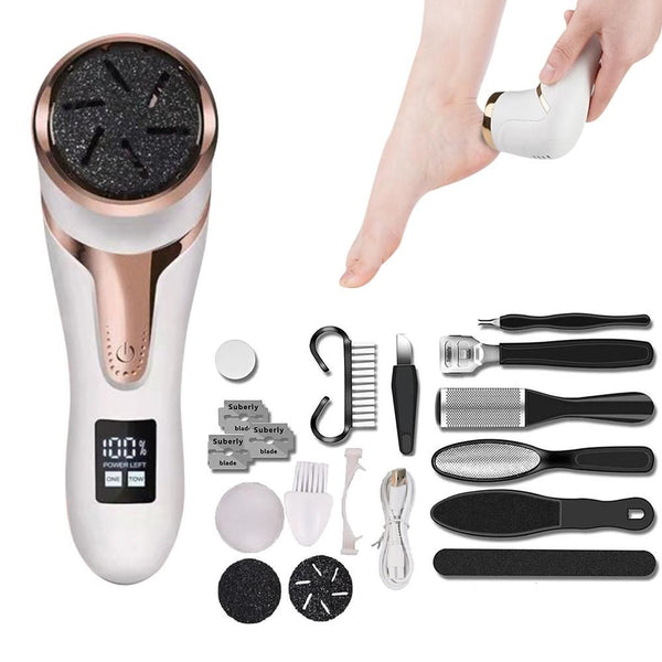 Electric Callus Remover Kit -White and 12pcs